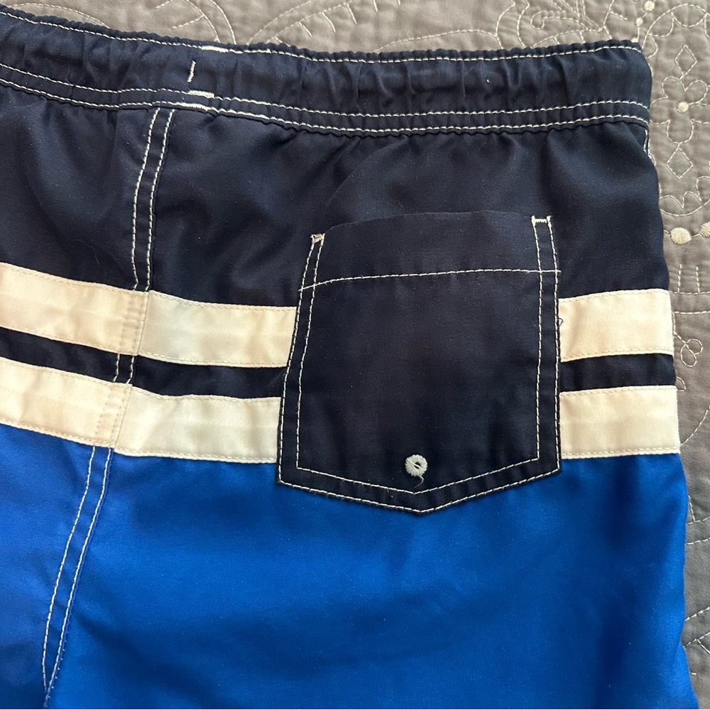 Lands End Boys Blue/White Swim Trunks Size Large 14-16 - Picture 6 of 10